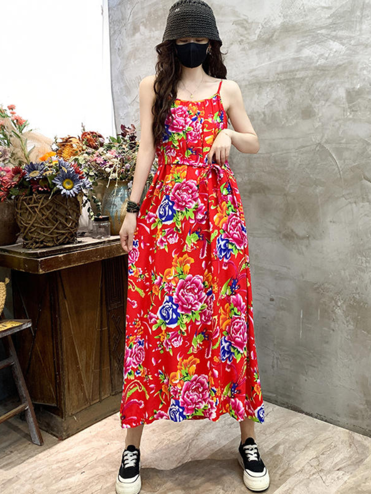 Northeastern big flower | suspender dress(大花连衣裙)
