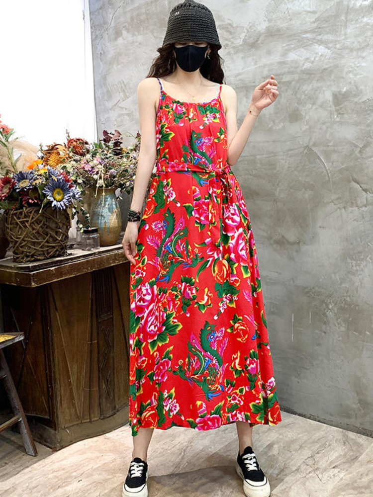 Northeastern big flower | suspender dress(大花连衣裙)