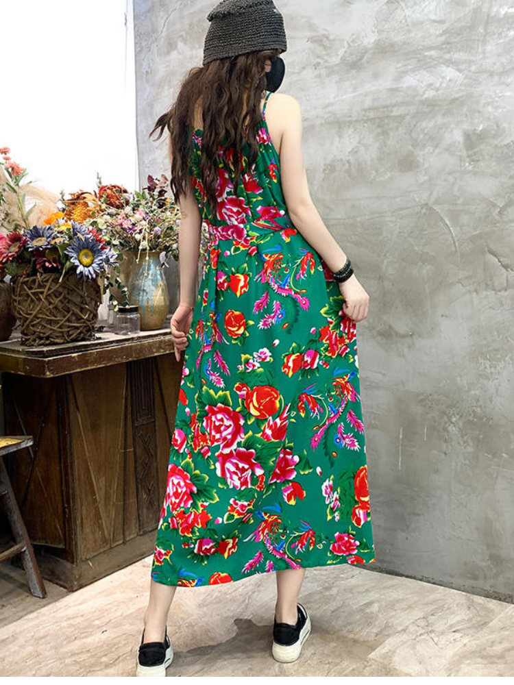 Northeastern big flower | suspender dress(大花连衣裙)