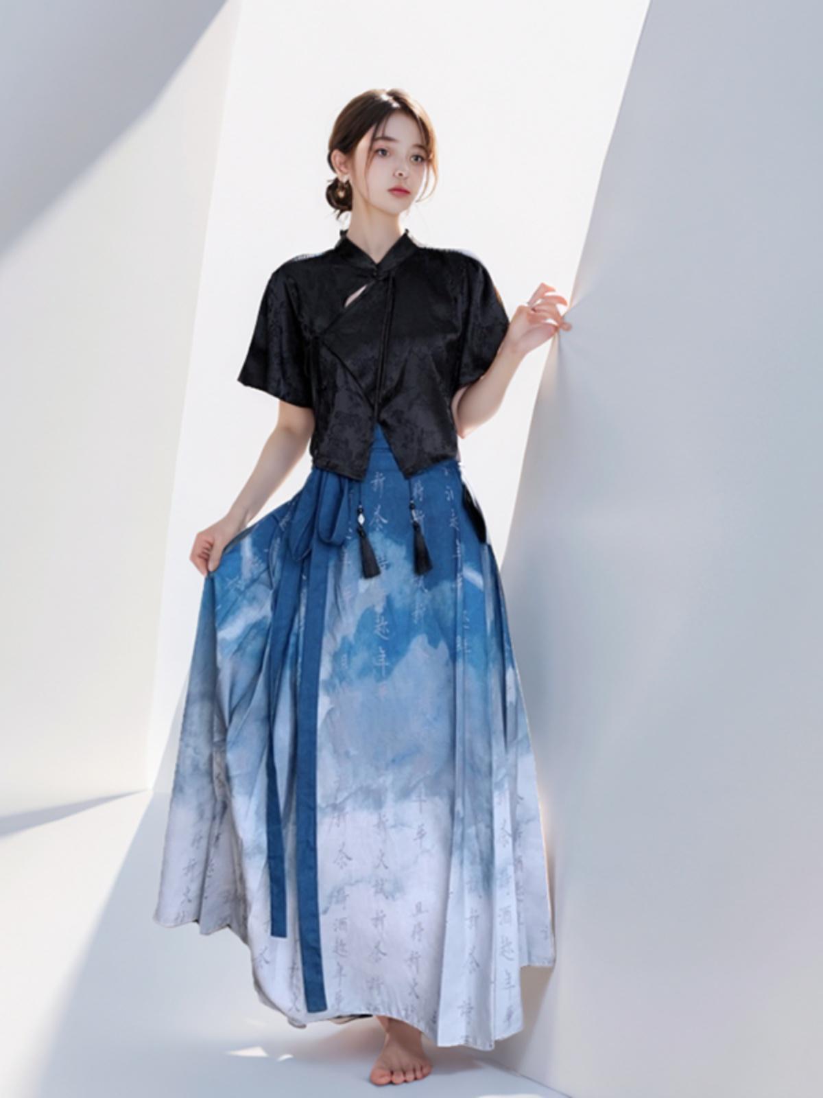 New Chinese style large size Hanfu | two-piece set(新中式)