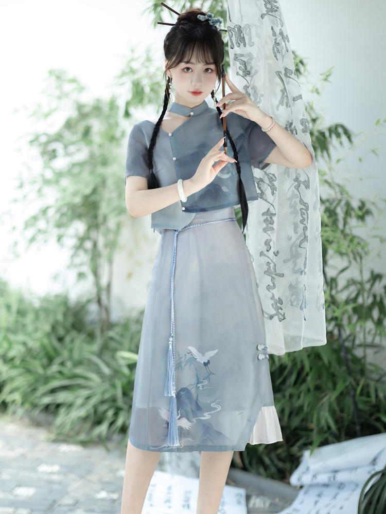 Crane | Modern Chinese Style Dress (鹤隐)
