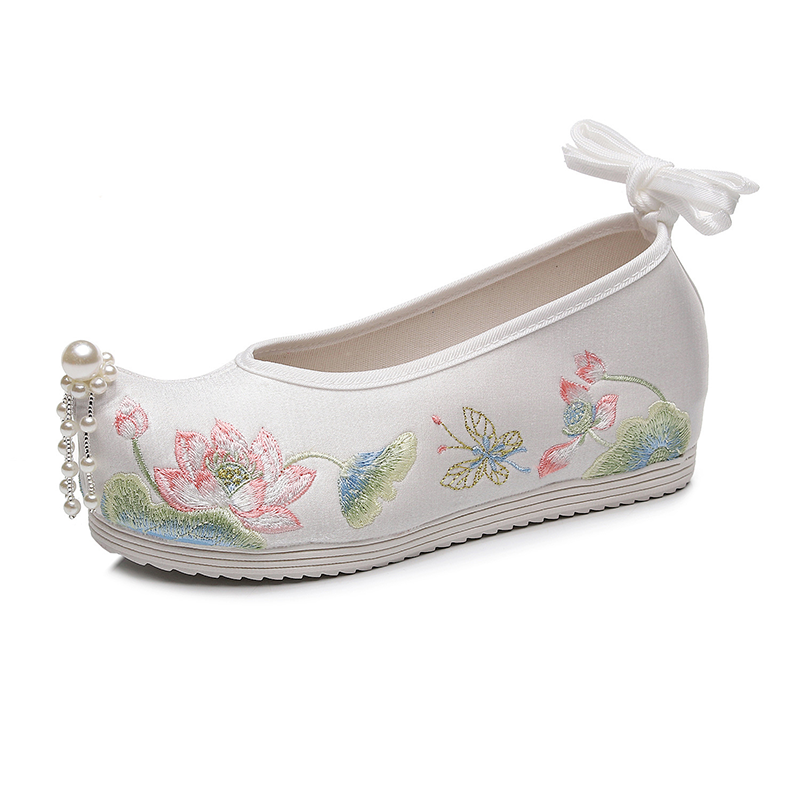 Water Lily | Ivory Embroidered Shoes(睡莲)