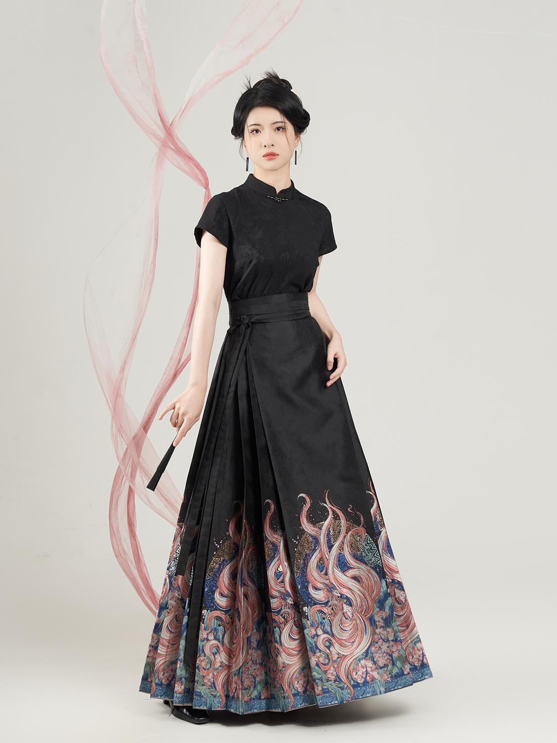 Nine-tailed Hanfu|stand collar two-piece set(九尾)