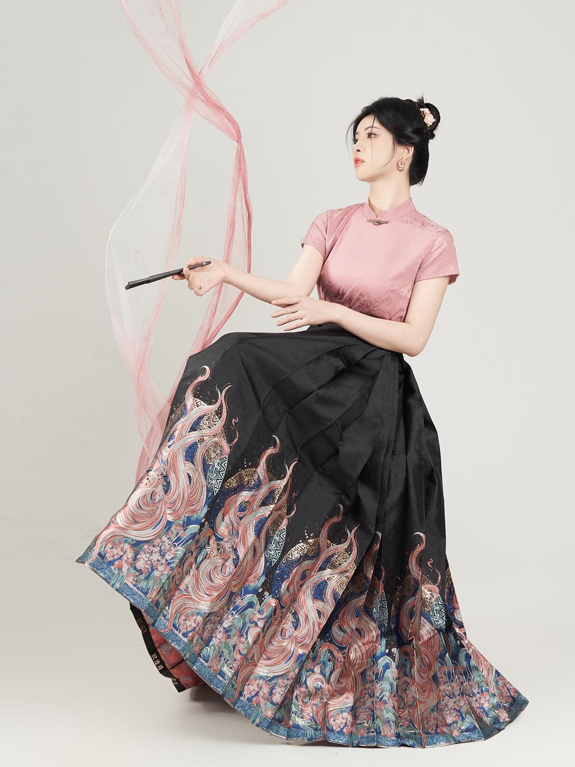 Nine-tailed Hanfu|stand collar two-piece set(九尾)