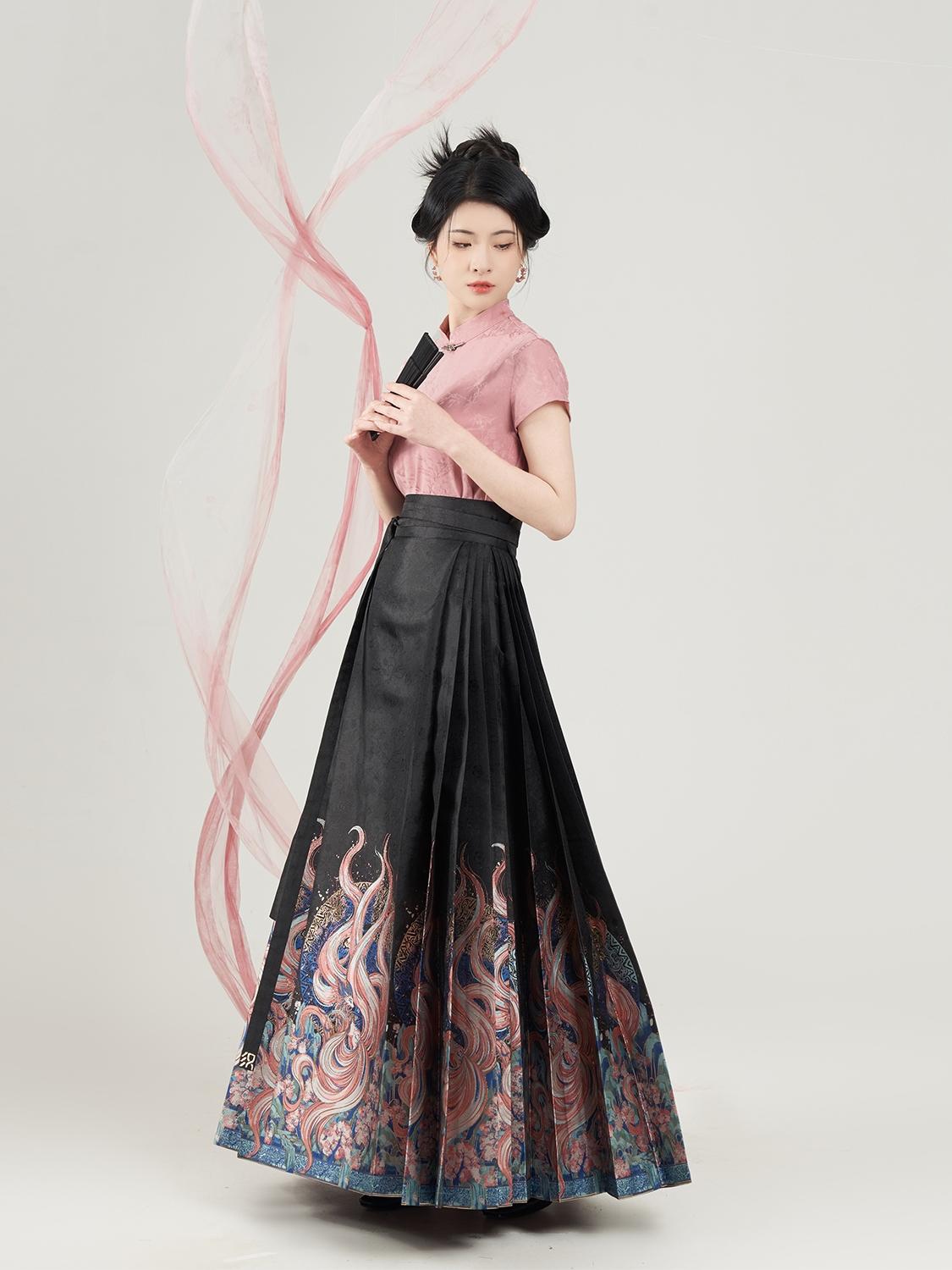 Nine-tailed Hanfu|stand collar two-piece set(九尾)