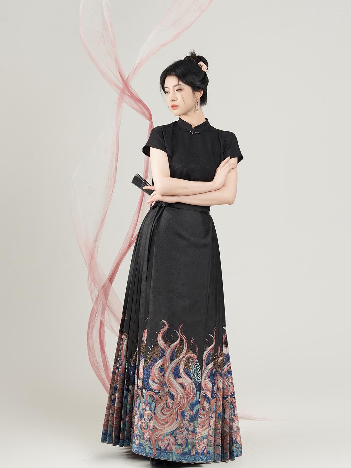 Nine-tailed Hanfu|stand collar two-piece set(九尾)