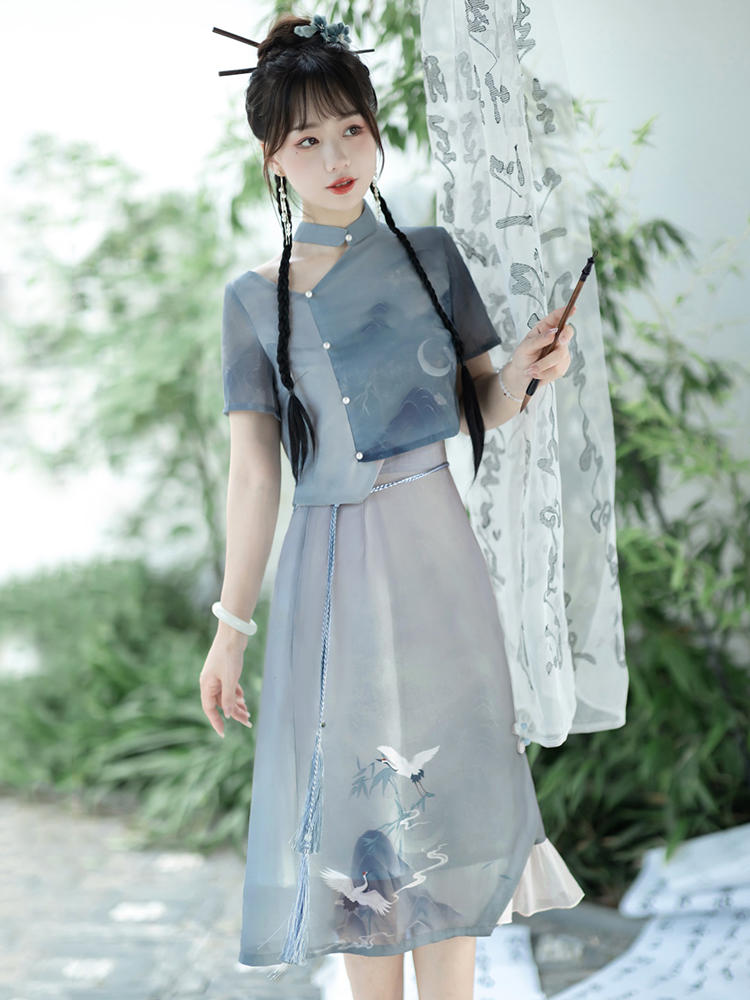 Crane | Modern Chinese Style Dress (鹤隐)