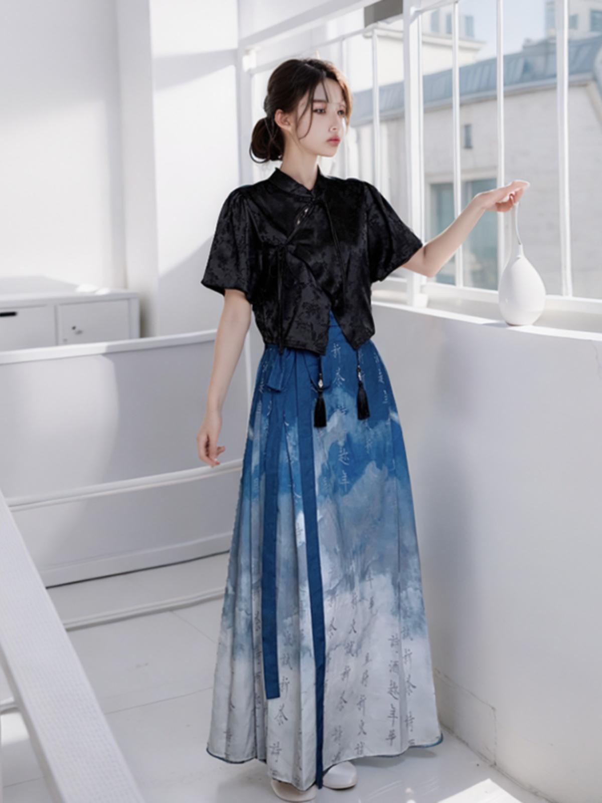 New Chinese style large size Hanfu | two-piece set(新中式)