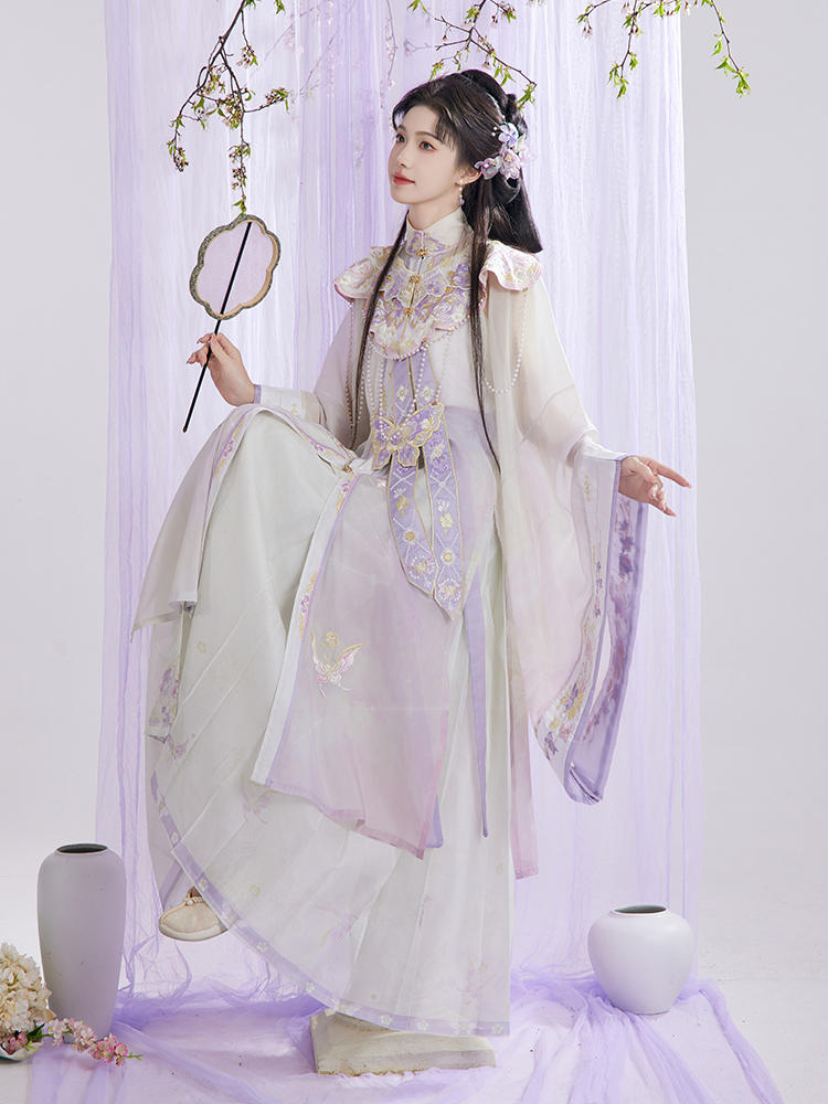 Purple Butterfly | 3-Pieces Embroidered Hanfu (栩栩)