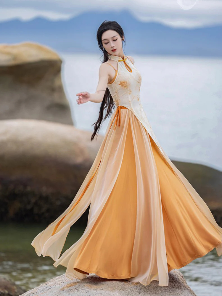 Embracing Light | Modern 4-Pieces Qipao Dress (扶光)