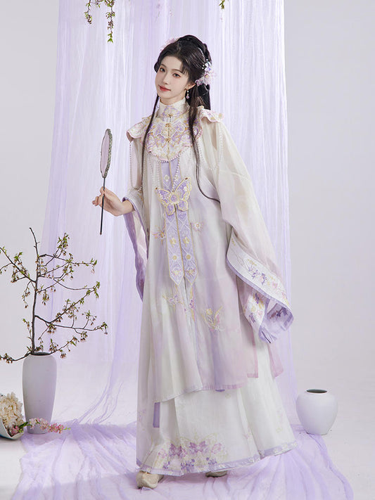 Papillon violet | Hanfu brodé 3 pièces (栩栩)