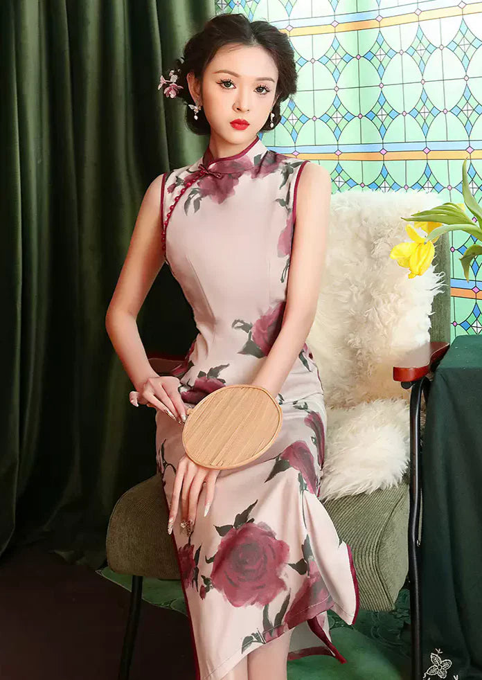 Rosy Romance | Satin Qipao Dress (玫瑰恋曲)